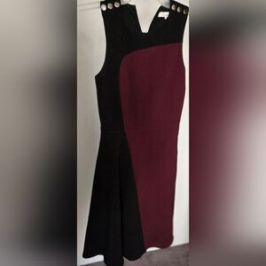 Parker Black and Burgundy Dress